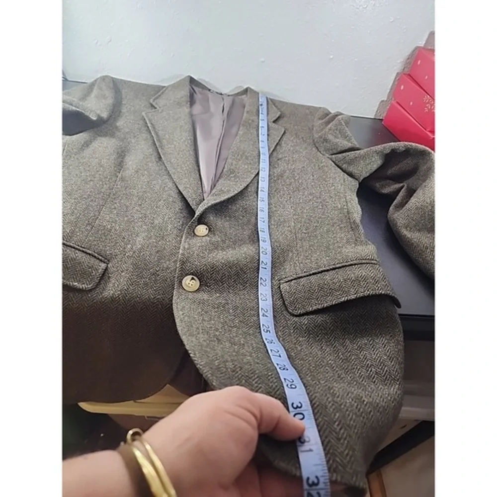 Arnold Palmer Vintage Brown Herringbone Tweed Wool Sport‎ Coat Blazer  Men's 42R